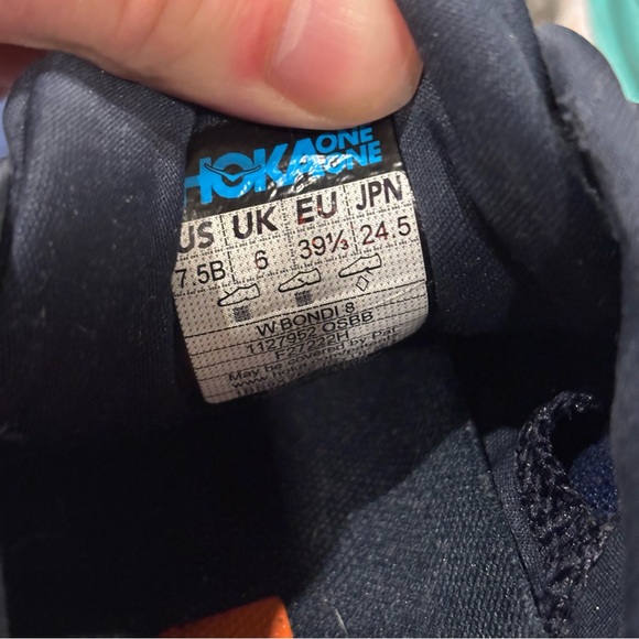 Hoka One One Bondi 8 Navy Aqua Athletic Running Shoes Womens U.S. 7.5 - Picture 5 of 6